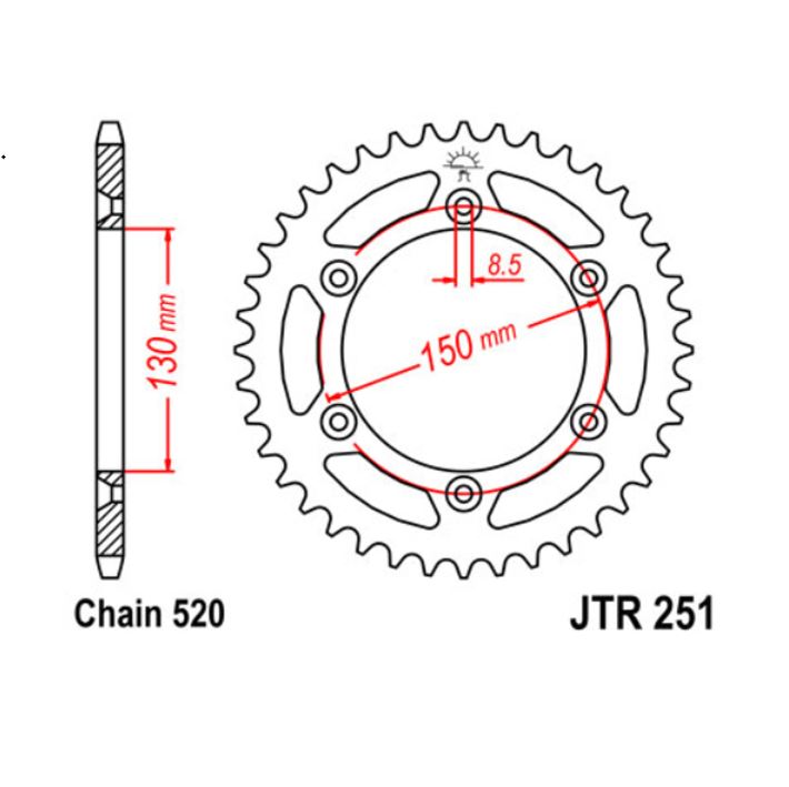 JT Sprocket Rear JTR251 49T
